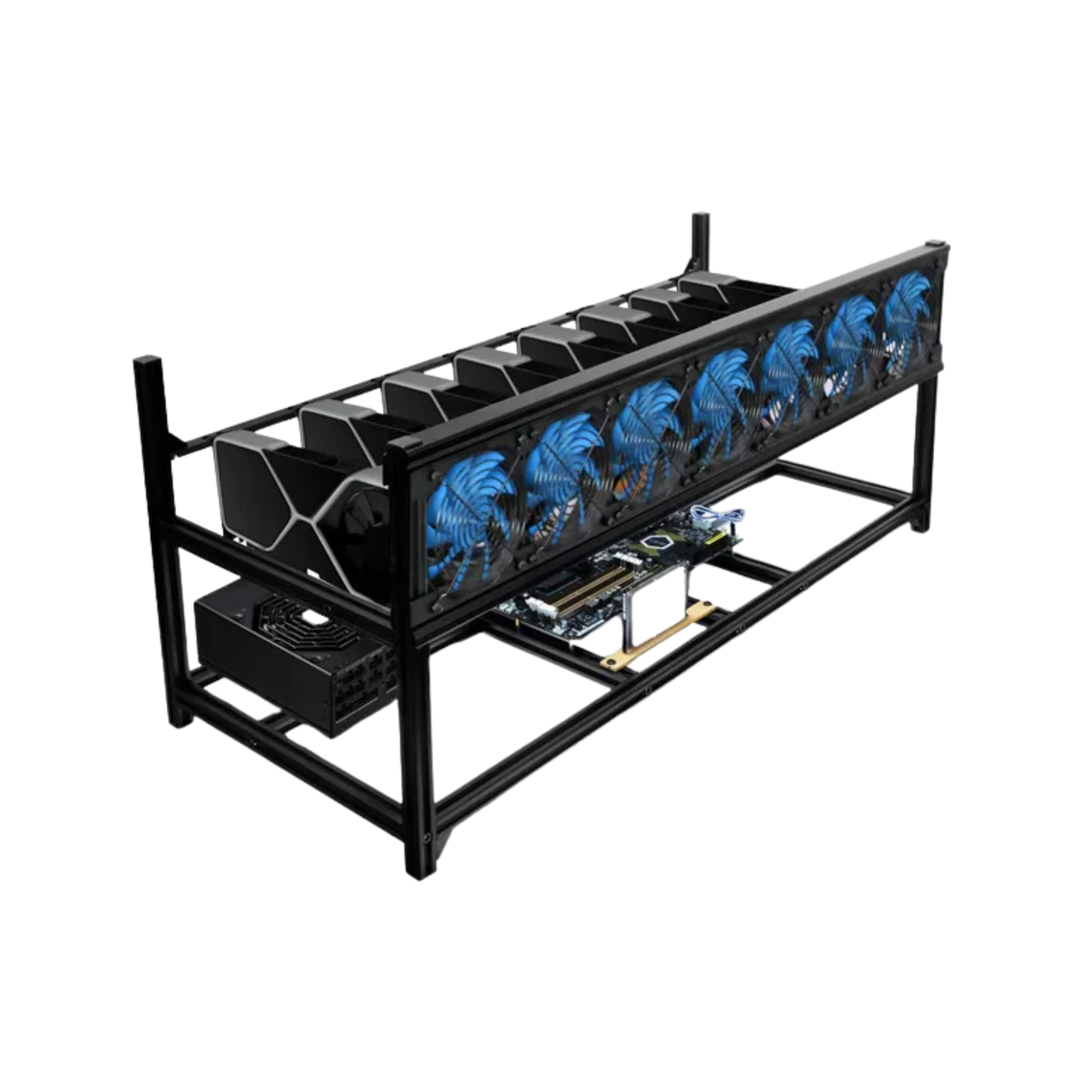 Bitcoin Mining Rig Case - Stackable 6/8 GPU Frame for Cryptocurrency Mining