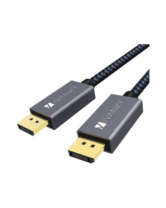 DisplayPort Cable (10ft, 2-Pack) - 4K@60Hz Nylon Braided for PC/Laptop/TV