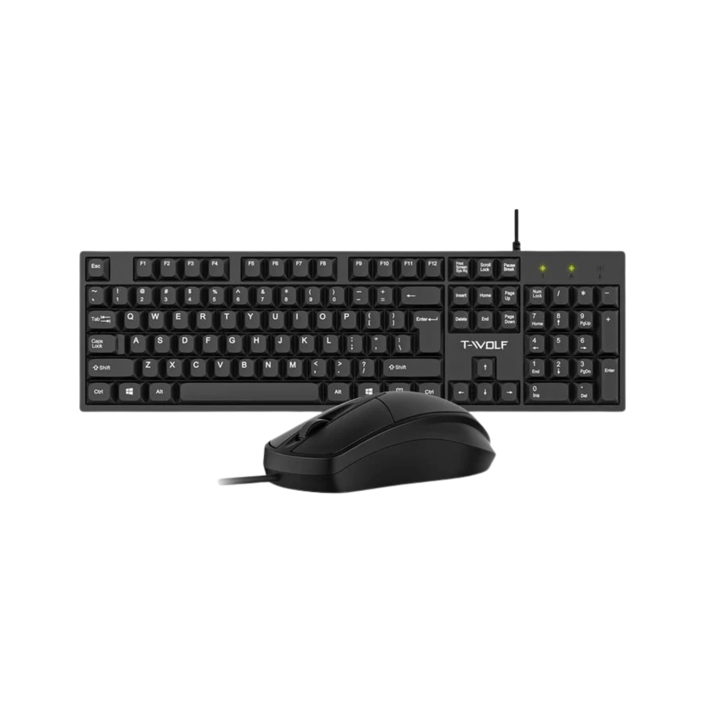 Wired USB Keyboard & Mouse Combo - 12 Shortcut Keys, Full-Size Ergonomic