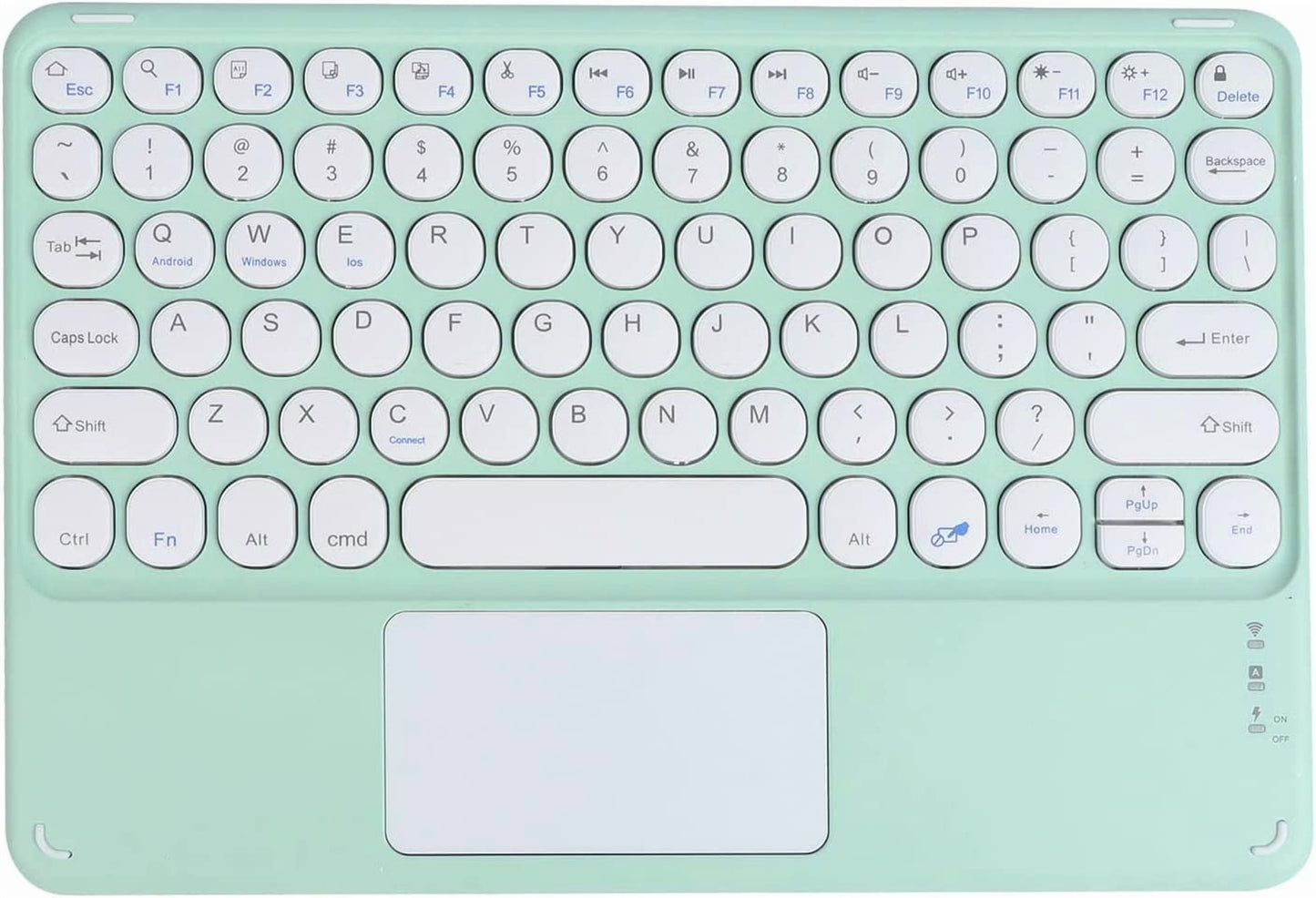 Wireless Bluetooth Keyboard with Touchpad for Ipad, Portable Mini Small Universal Rechargeable 10 Inch Ultra-Slim Wireless Keyboard for Tablet Smartphone PC Computer Laptop Windows Android Ios