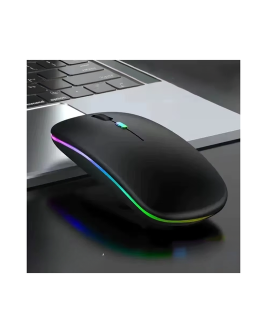 Ratón inalámbrico recargable silencioso con retroiluminación LED para PC, portátil, receptor de 2,4 GHz, Bluetooth, modo dual, óptico