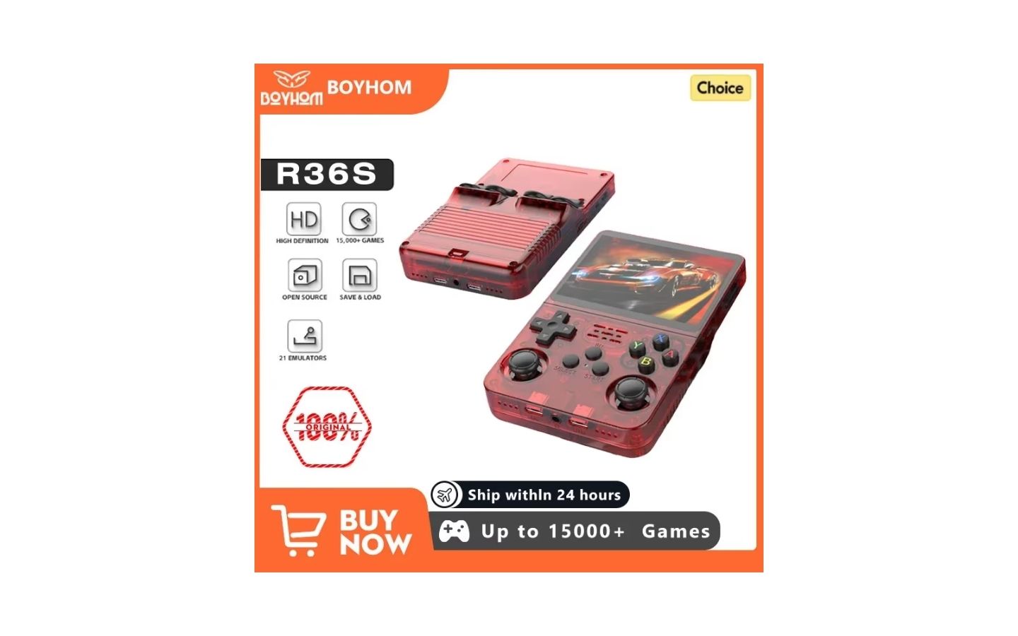 R36S Retro Gaming System: 256GB, 3.5" IPS, Portable