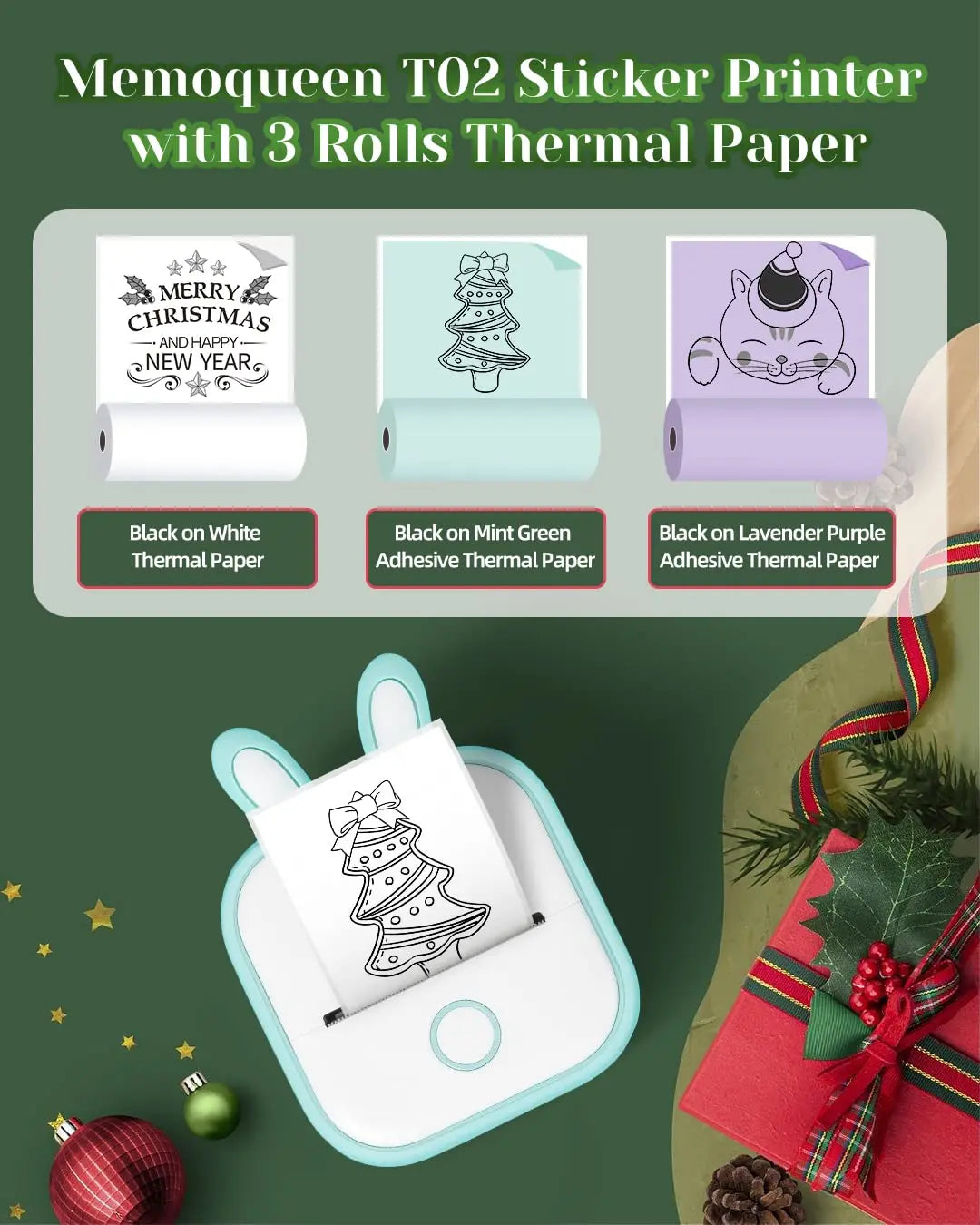 Phomemo T02 Wireless Thermal Printer: Portable Pocket Photo/Label/List Printer