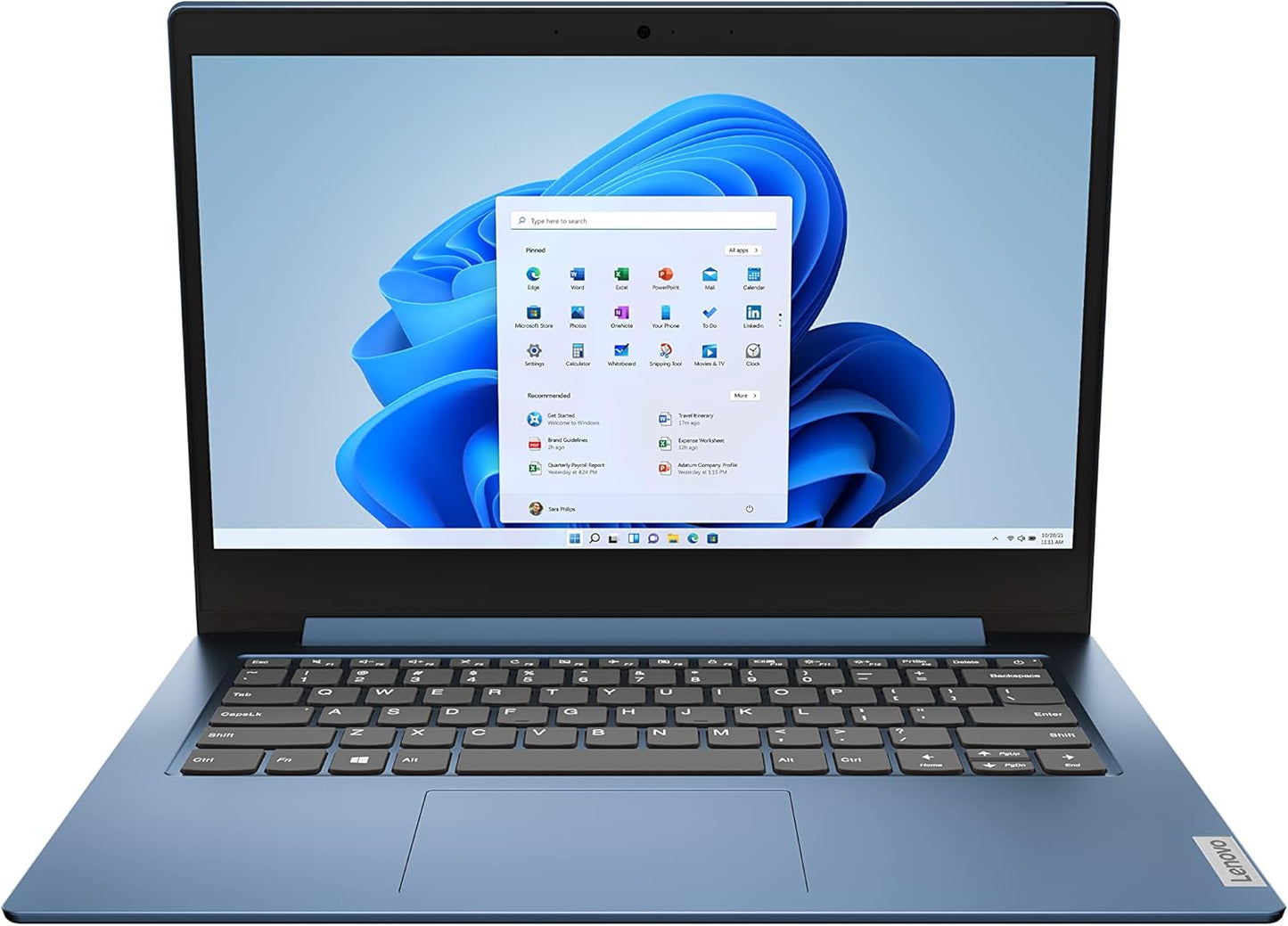 Ideapad 1 Laptop, 14.0" HD Display, Intel Celeron N4020, 4GB RAM, 64GB Storage, Intel UHD Graphics 600, Windows 11 in S Mode, Ice Blue