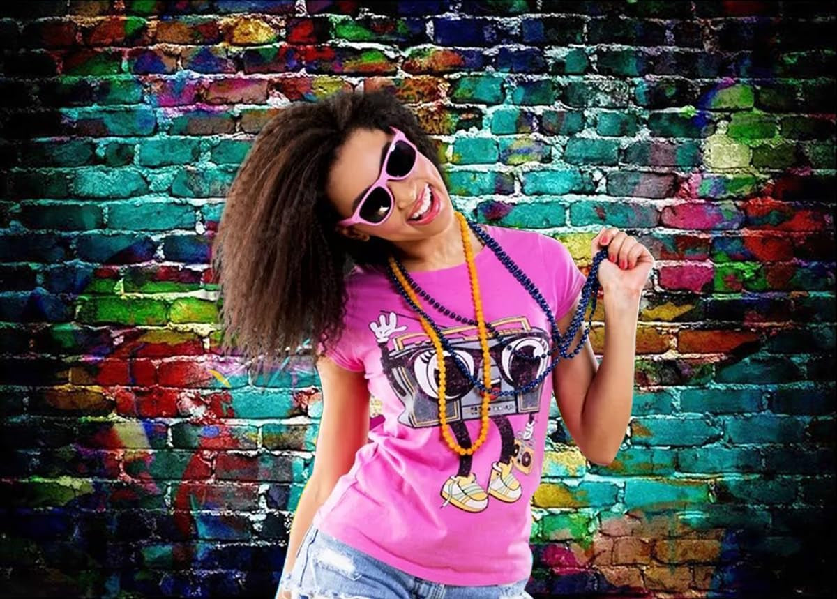 Graffiti Photography Backdrop,7X5Ft Colorful Brick Wall Photography Backdrop for Bridal Shower Baby Birthday Party Banner Photo Props