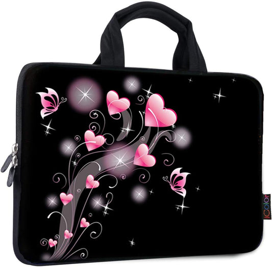 11 11.6 12 12.1 12.5 Inch Laptop Carrying Bag Chromebook Case Notebook Ultrabook Bag Tablet Cover Neoprene Laptop Sleeve Case Chromebook Sleeve with Handle Boys Girls Pink Heart
