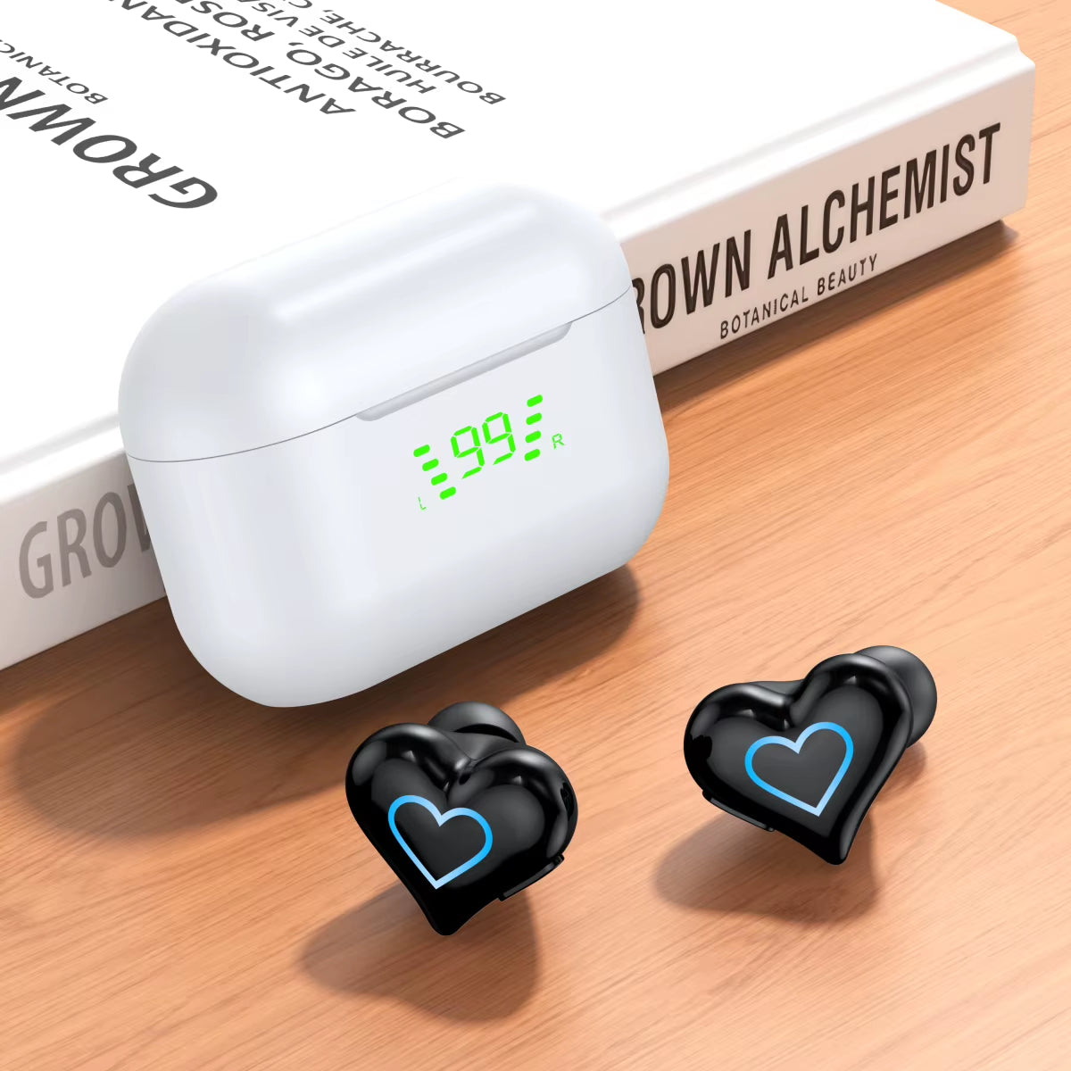 New Heart Shaped Wireless Bluetooth Headphones Wireless Earbuds Cute Music Headphones Pretty Girls like Bluetooth Headphones