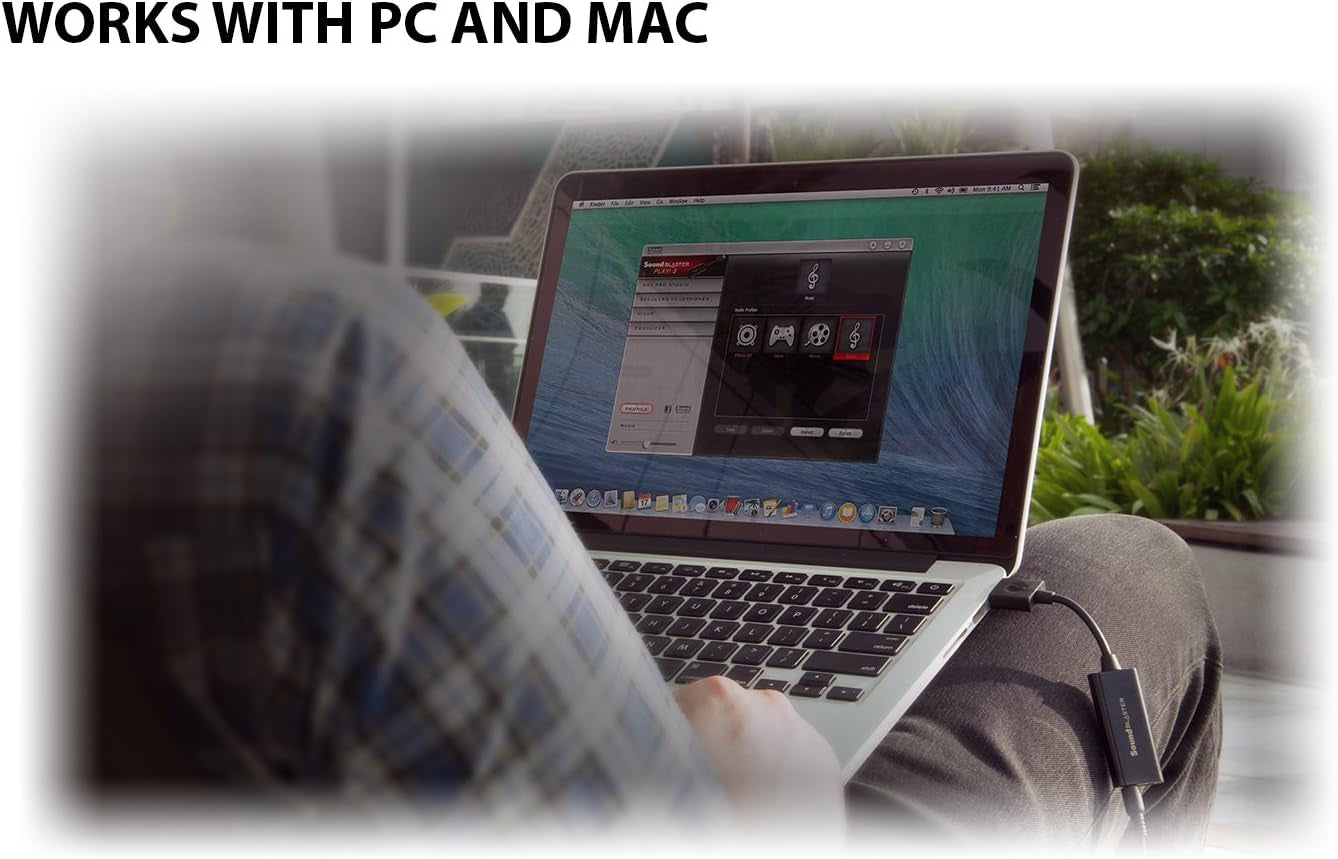 Labs Sound Blaster Play! 3 External USB Sound Adapter for Windows and Mac. Plug and Play (No Drivers Required). Upgrade to 24-Bit 96Khz Playback