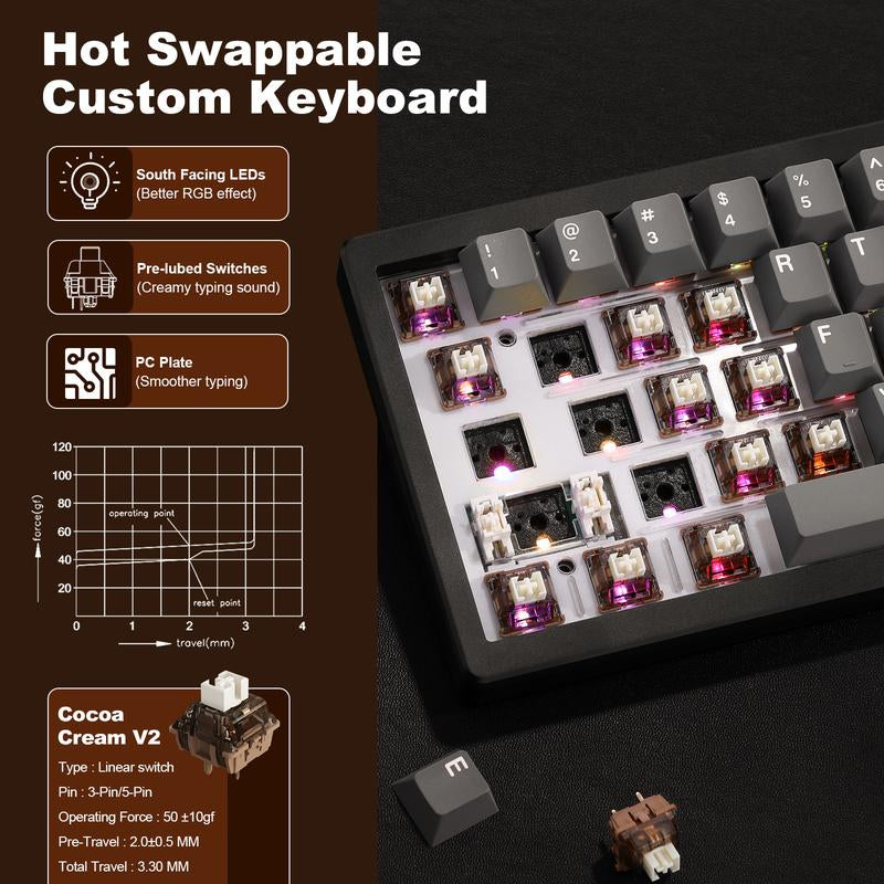 YUNZII AL68 60% Wireless Mechanical Keyboard