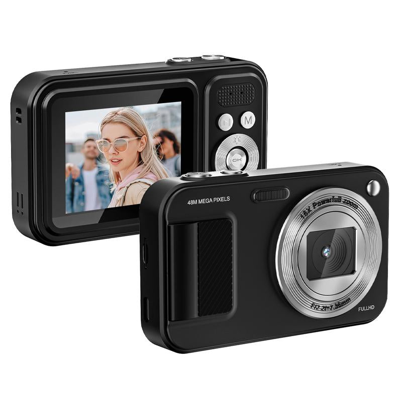 Easy-to-Use 48MP Digital Camera: 1080P Video, 18X Zoom, Auto Focus, Anti-Shake & 2.4" Screen