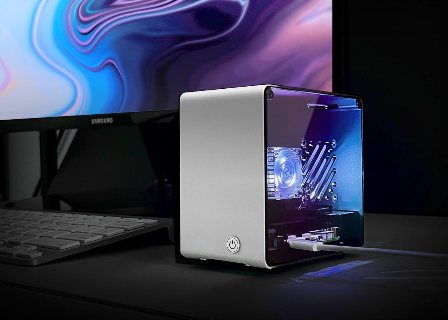 Electrocookie Raspberry Pi 5 Case, Aluminum Mini Tower Case with Cooling Fan