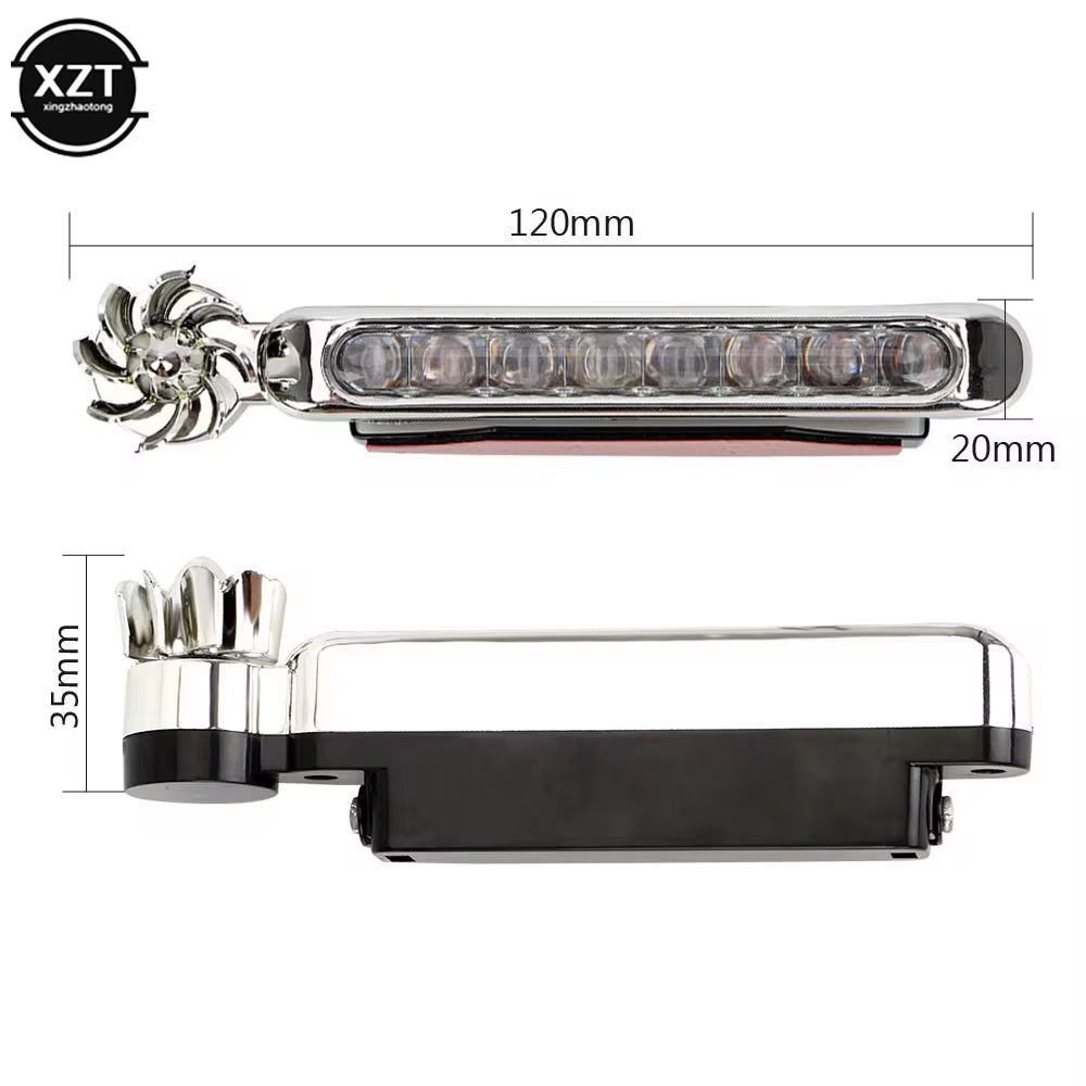Stylish & Eco-Friendly: 2Pcs Wind Power LED Daytime Running Lights with Rotating Fan
