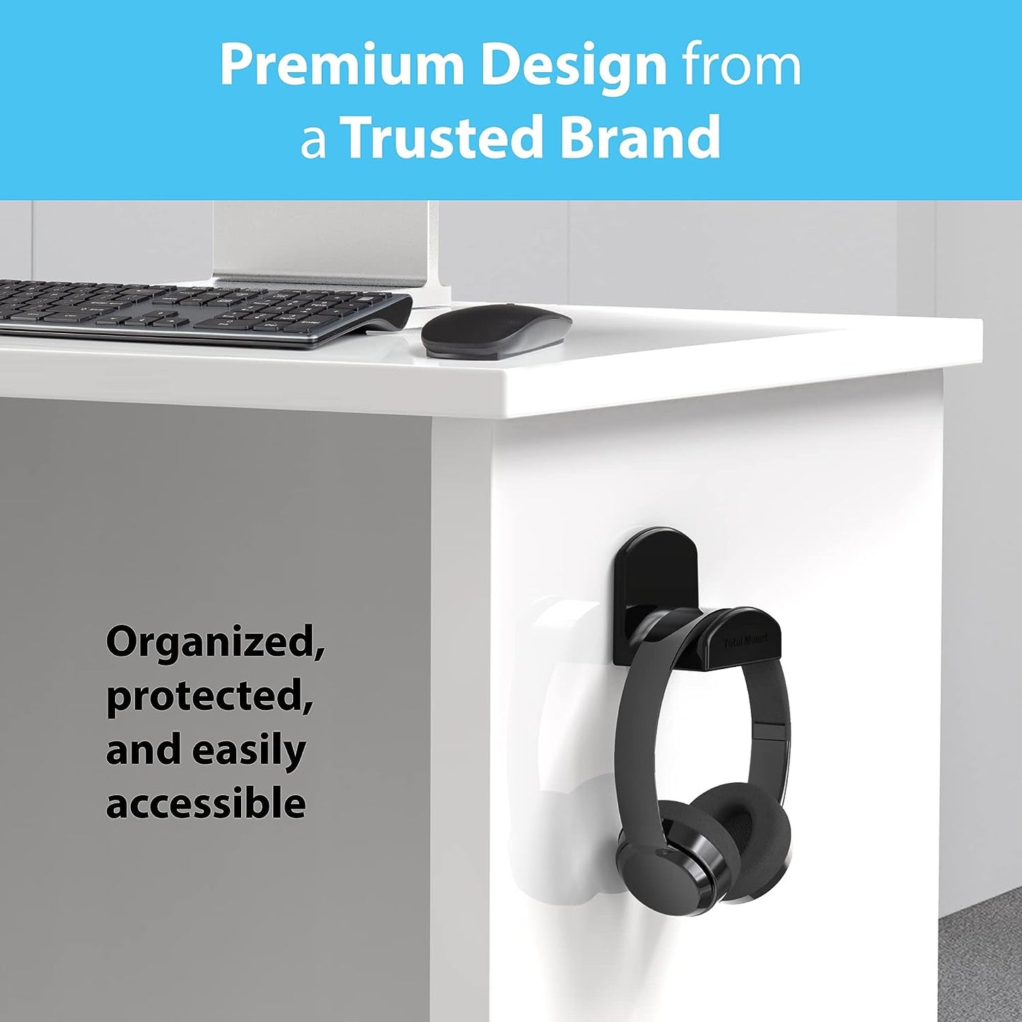 Headphone Hanger with Removable Adhesive