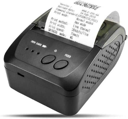 Bluetooth Receipt Printer, 58Mm Mini Thermal POS Printer Portable Personal Bill Printer 2 Inches for Restaurant Sales Retail Compatible with Android