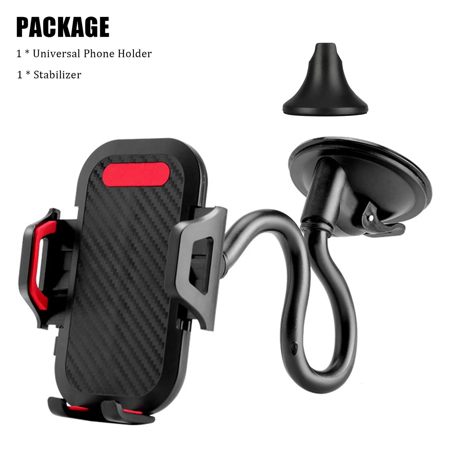 Universal Car Phone Mount Cradle for Windshield Dashboard with Suction Cup, 360° Rotation Long Arm Car Cell Phone Mount Holder for Iphone 13/ 13 Mini/ 13 Pro Max, Android Devices