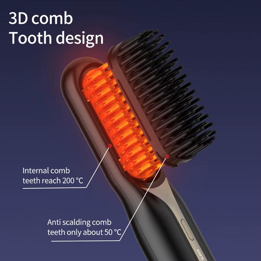 Cordless Professional Hair Straightener Hot Heating Comb Electric Brush for Hair Smoothing Iron Negative Ion Hair Styling Tool