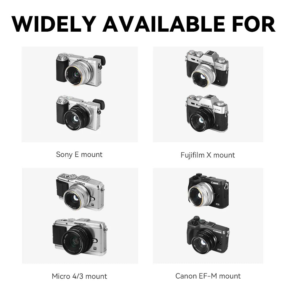 7Artisans 7 Artisans 25Mm F1.8 Manual Focus Prime Lens for Sony E/Fujifilm Fx/Canon Eos-M/Olympus and Panasonic Micro 4/3 Mount