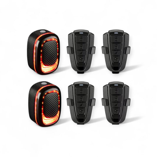 Alarma antirrobo para bicicleta, resistente al agua, con luz de freno y control remoto