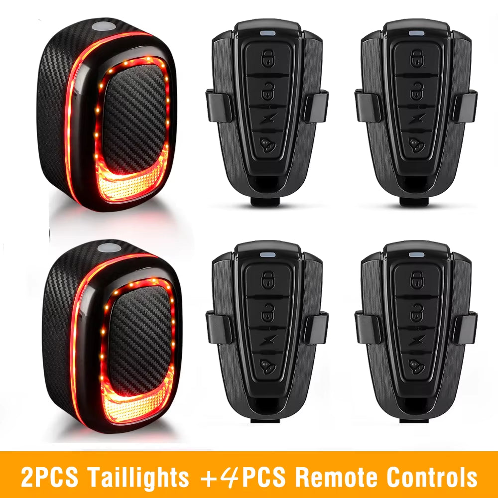 Anti-Theft Bike Alarm: Brake Light, Remote, Waterproof