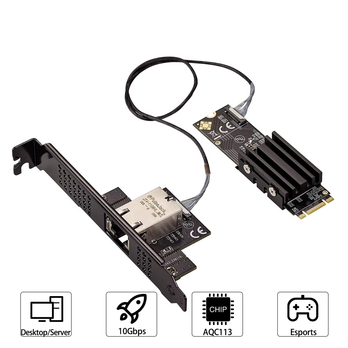 M.2 B+M Single-Port 10Gbe Network Card RJ45 Ethernet Network Adapter AQC113 Industrial Control Grade Server Network Card