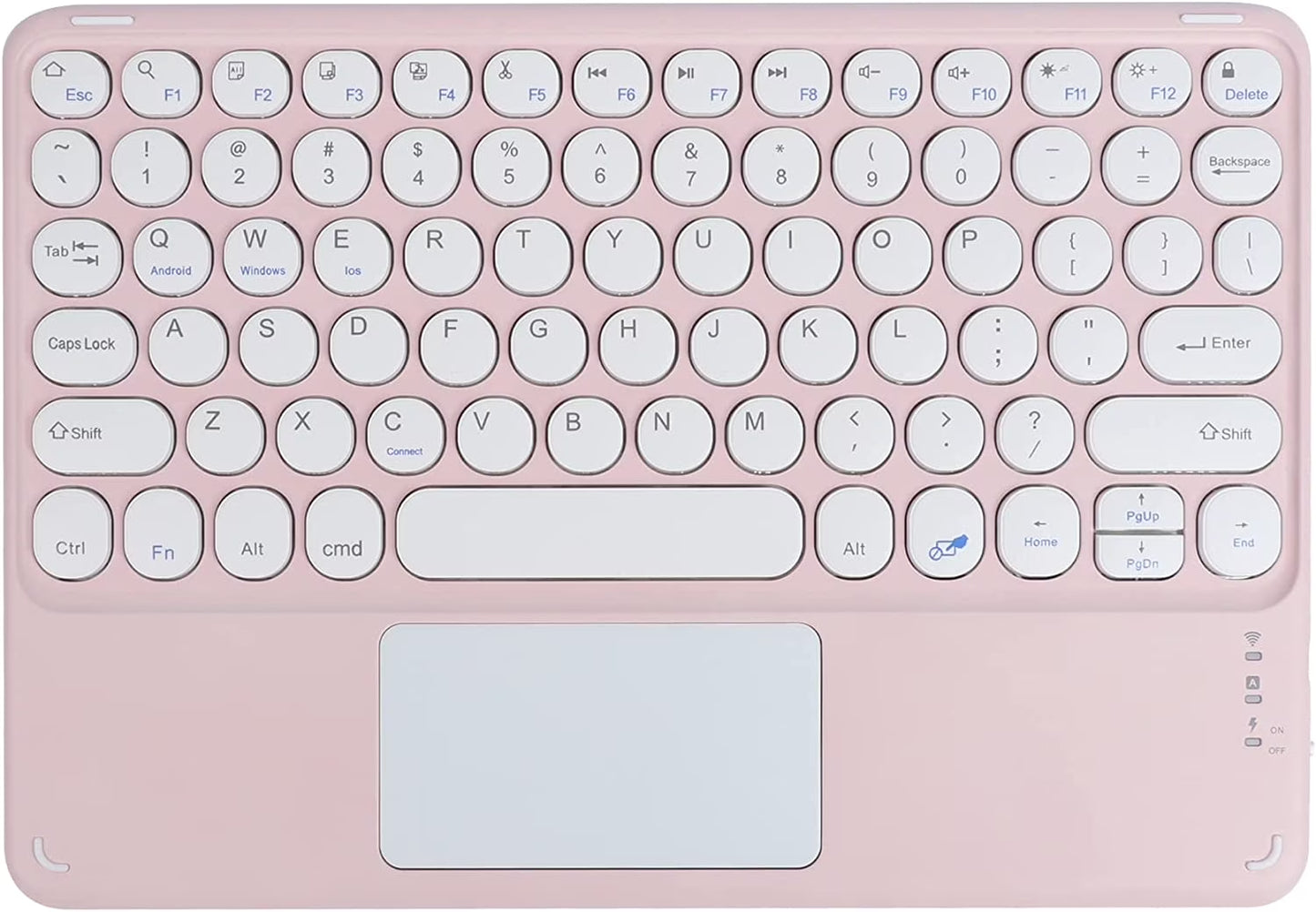Wireless Bluetooth Keyboard with Touchpad for Ipad, Portable Mini Small Universal Rechargeable 10 Inch Ultra-Slim Wireless Keyboard for Tablet Smartphone PC Computer Laptop Windows Android Ios