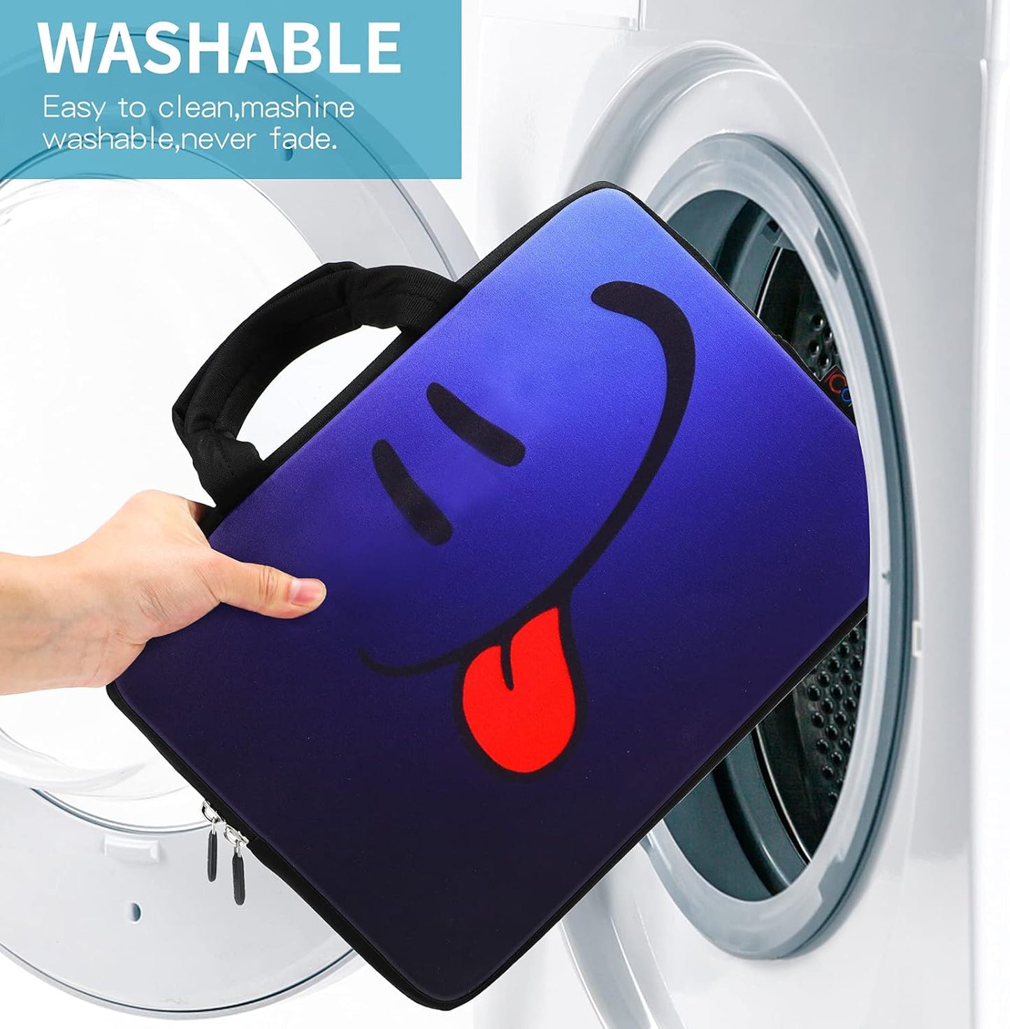 Smile 14 15 15.4 15.6 Inch Laptop Handle Bag Computer Protect Case Pouch Holder Notebook Sleeve Neoprene Cover Soft Carring Travel Case for Dell Lenovo Toshiba HP Chromebook ASUS Acer ICB-05