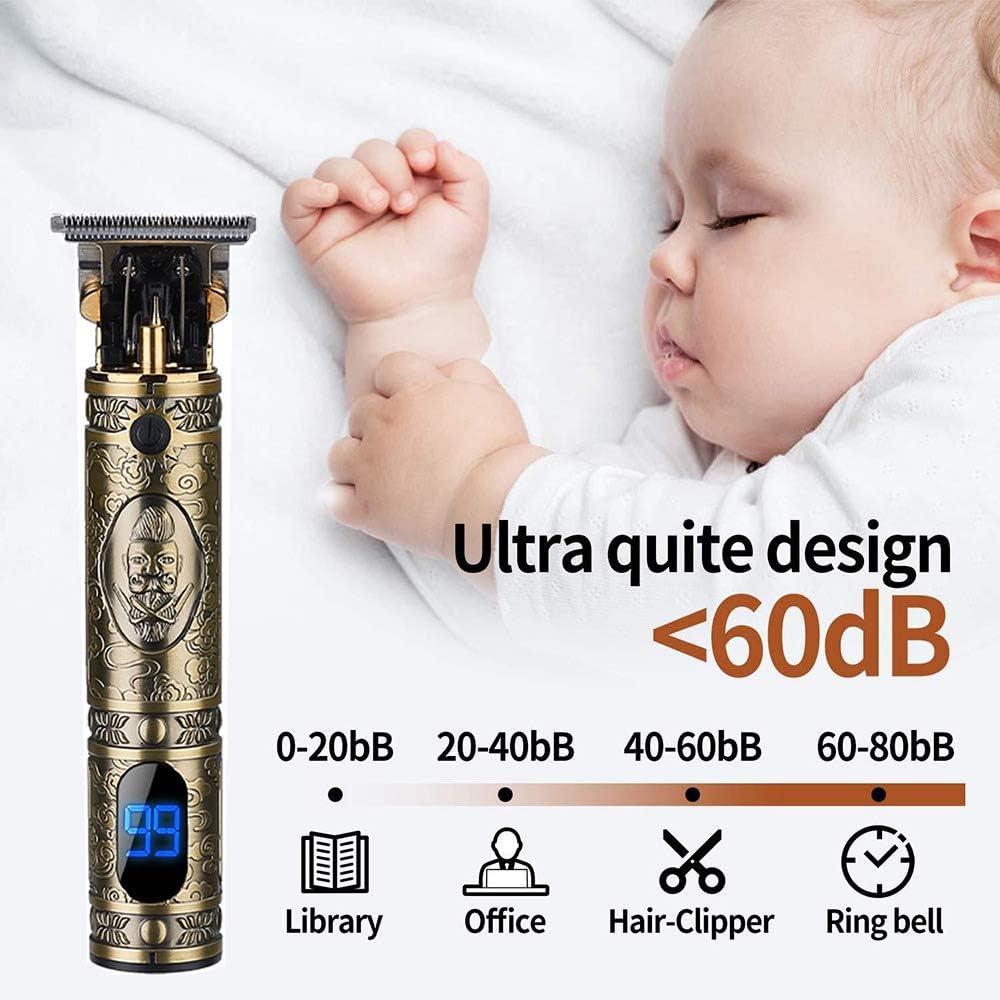 Beard Trimmer Hair Clippers for Men, Professional T-Blade Trimmer Cordless Rechargeable Hair Edgers Clippers Electric Beard Shaver with LED Display