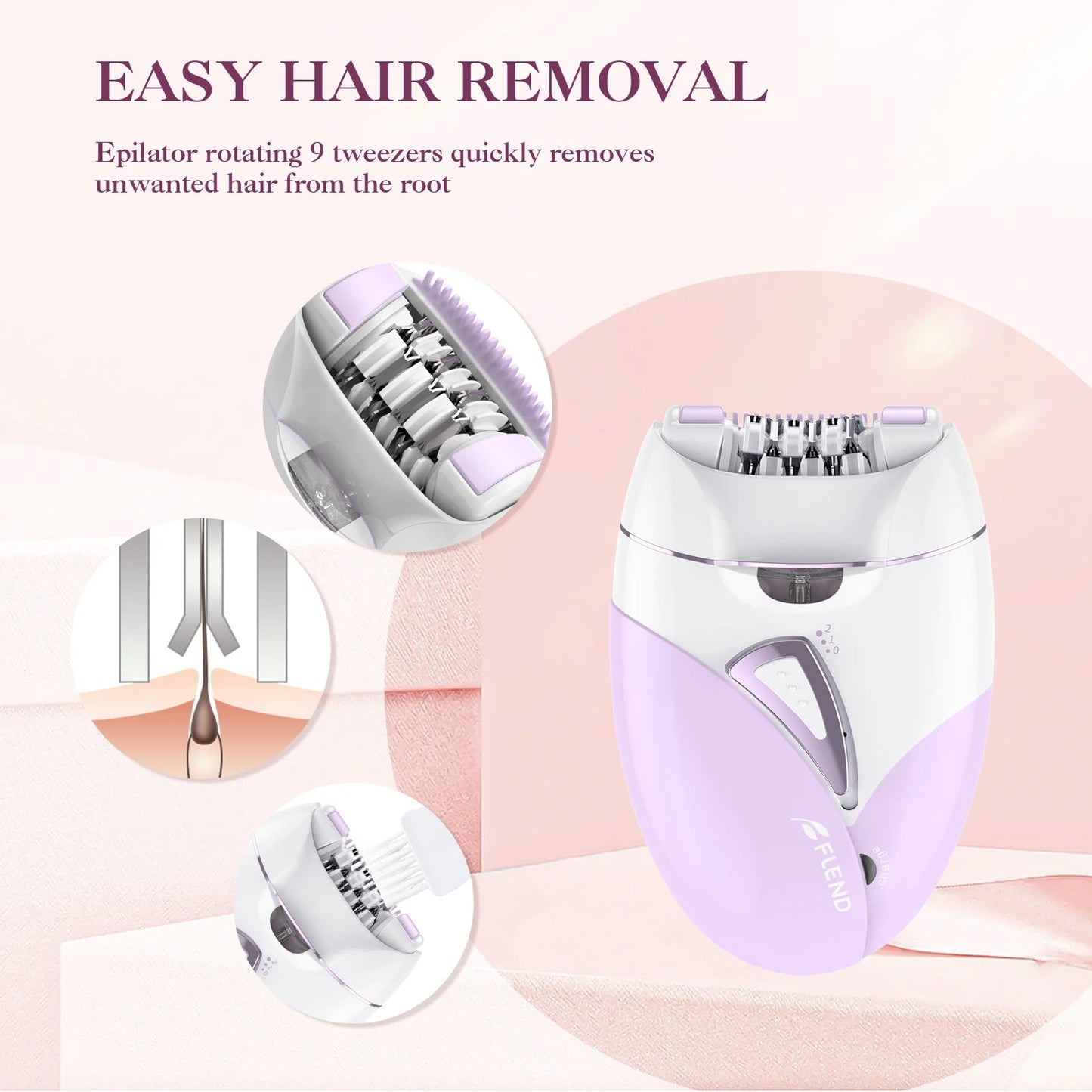 Hair Epilator Removal for Women, USB Rechargeable Hair Remover Electric Tweezers, Cordless Epilator for Women Face Hair Remover with Light,Hair Rmoval with Portable and Compact Design