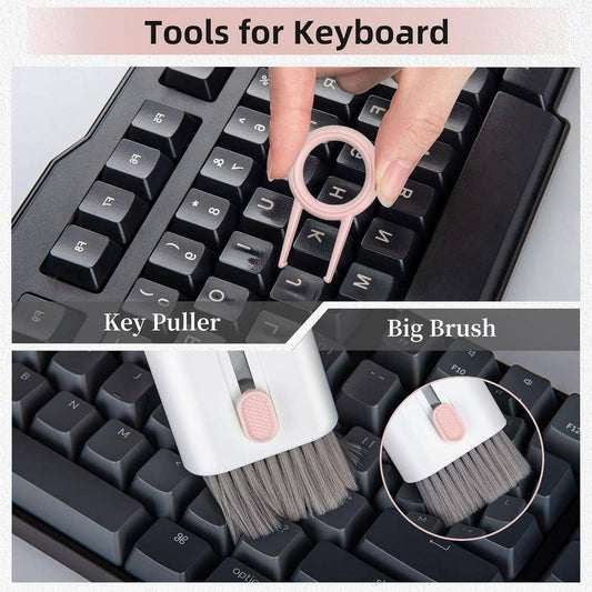 Laptop Keyboard Dust Cleaner Brush Set, 7-In-1 Electronics Dust Remover with Key Puller Multifunctional Cleaning Tool