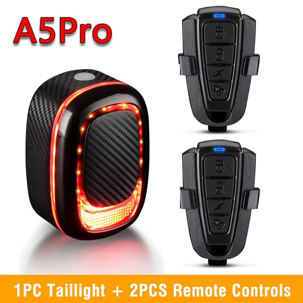 Anti-Theft Bike Alarm: Brake Light, Remote, Waterproof