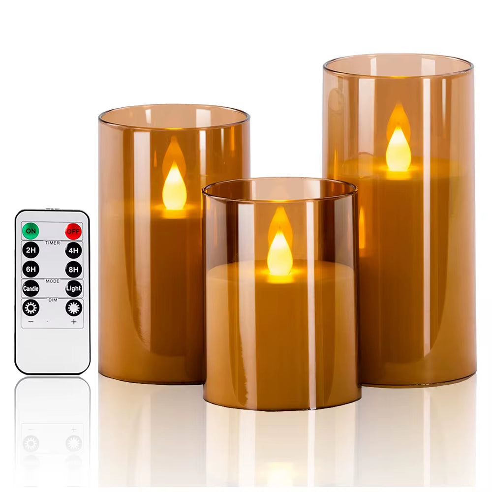 LED Acrylic Candle Set with Remote & Timer