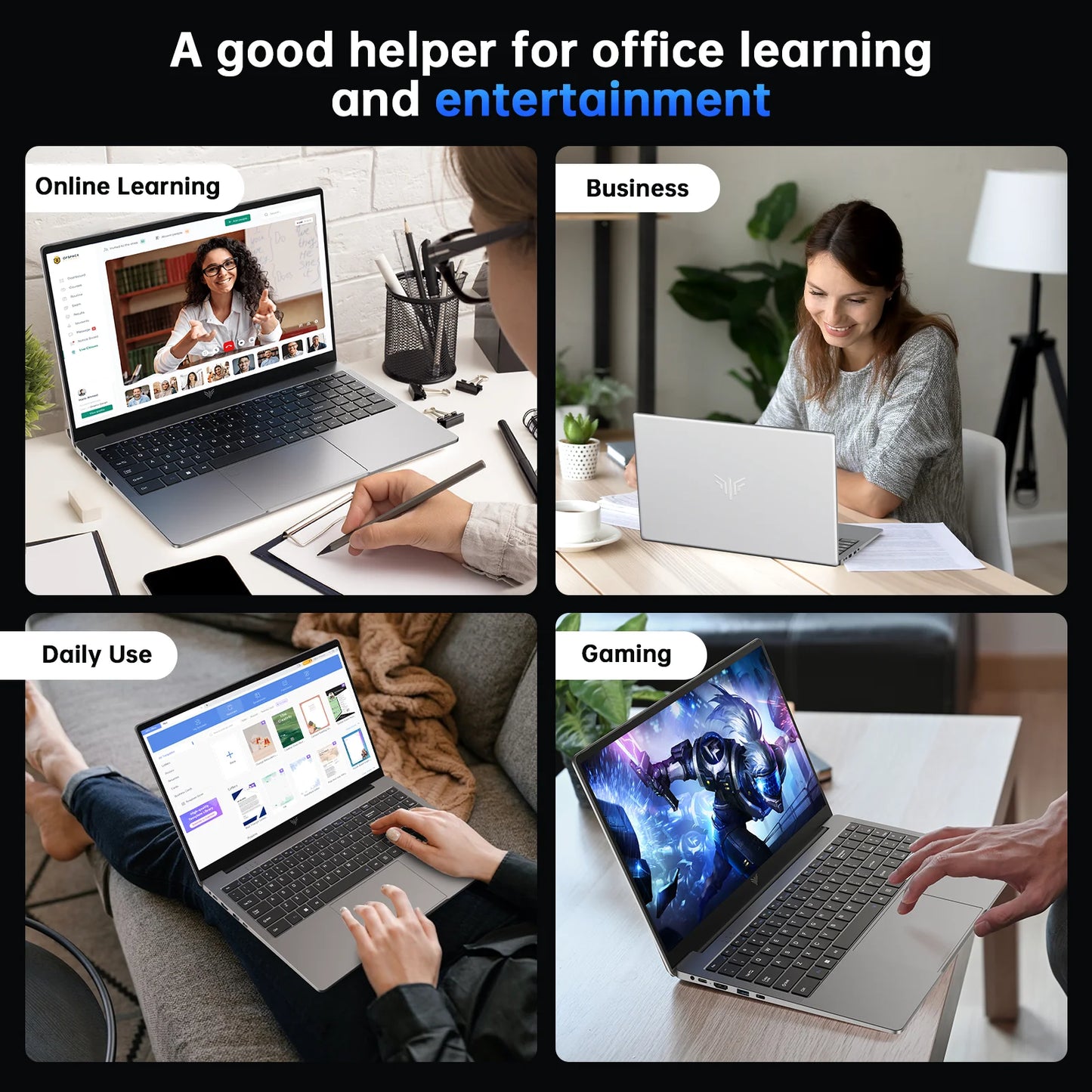 Laptop 15.6 FHD 16GB 512GB Intel Quad-Core 12Th Alder Lake N97 with Windows 11 Pro