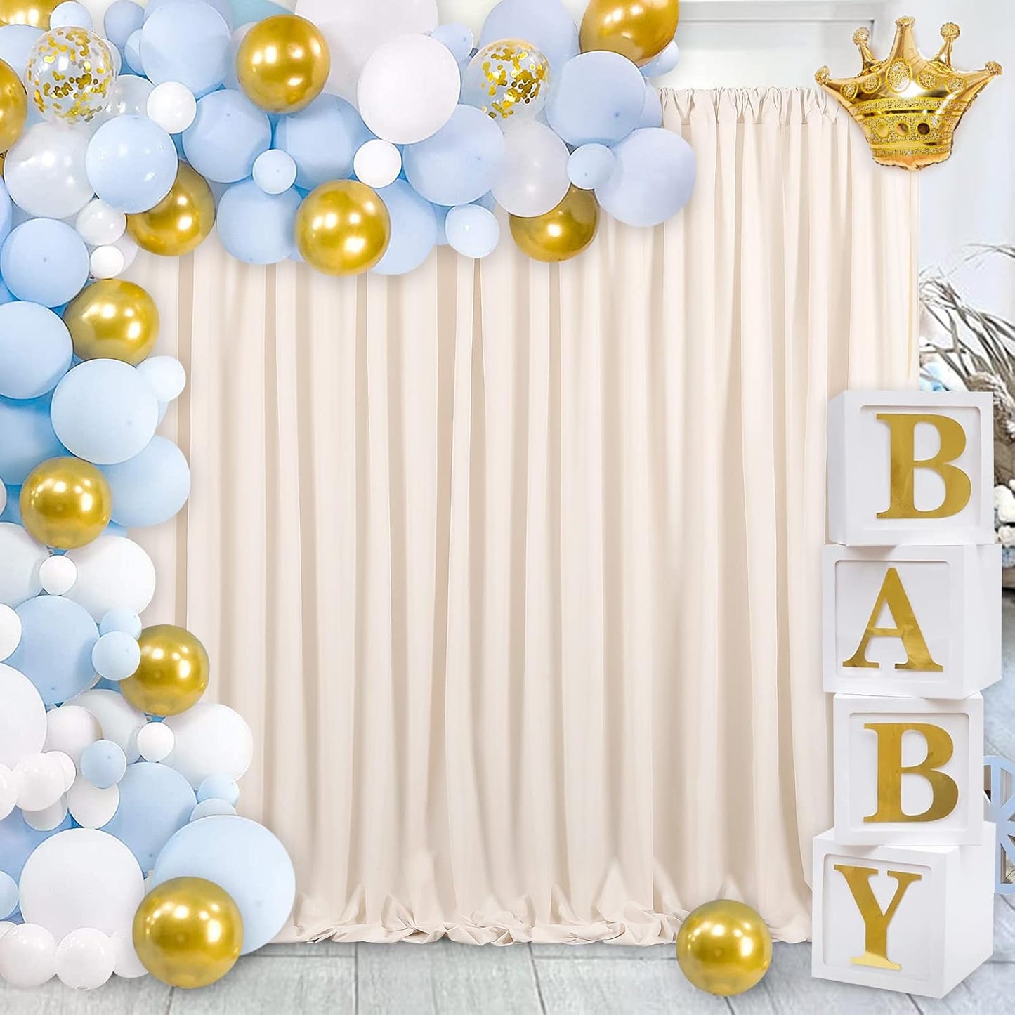 10Ft X 8Ft Champagne Backdrop Curtains for Parties Deep Champagne Backdrop Drape for Birthday Wedding 2 Panels 5Ft X 8Ft