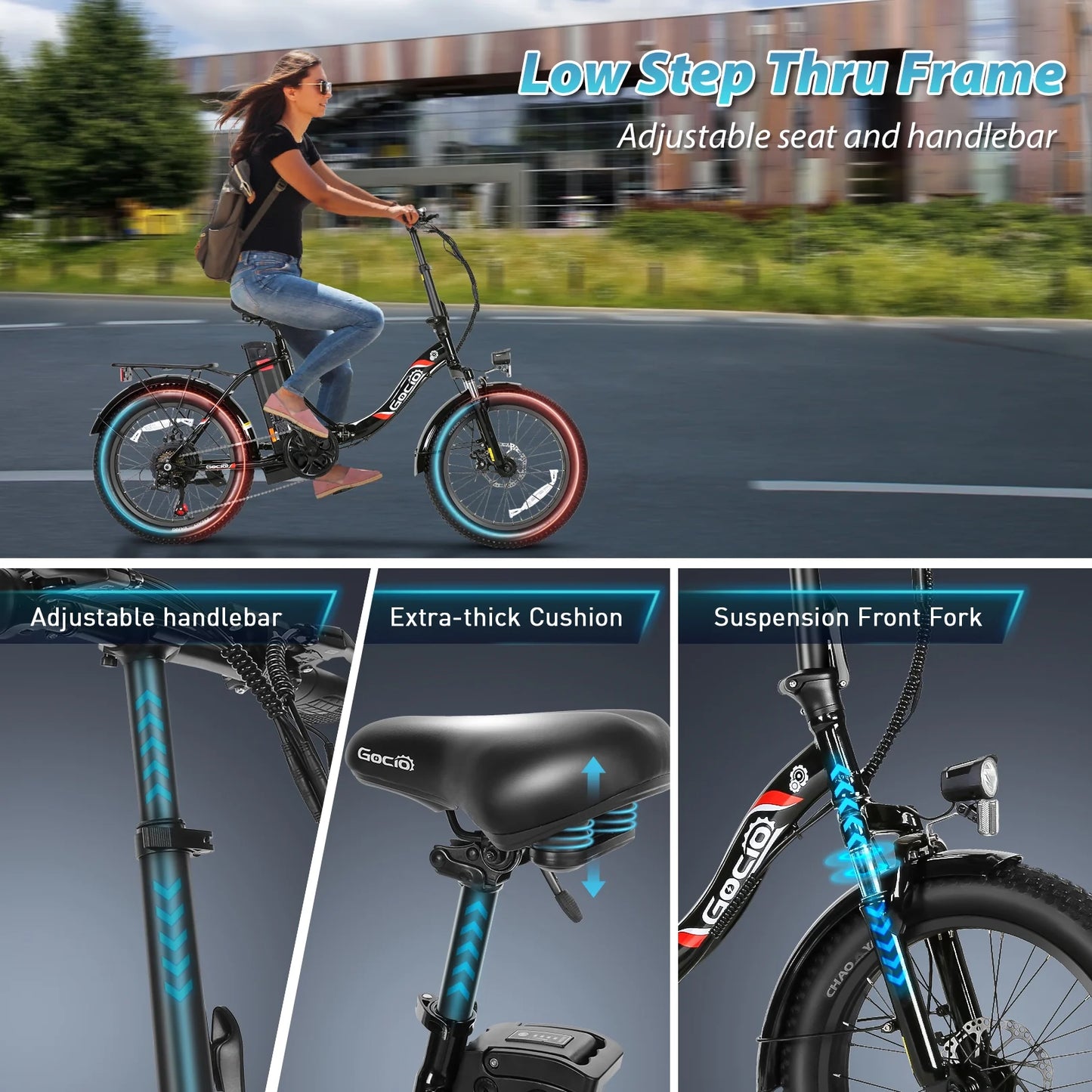 500W Fat Tire Electric Bike: 48V 10.4Ah, 20" Foldable