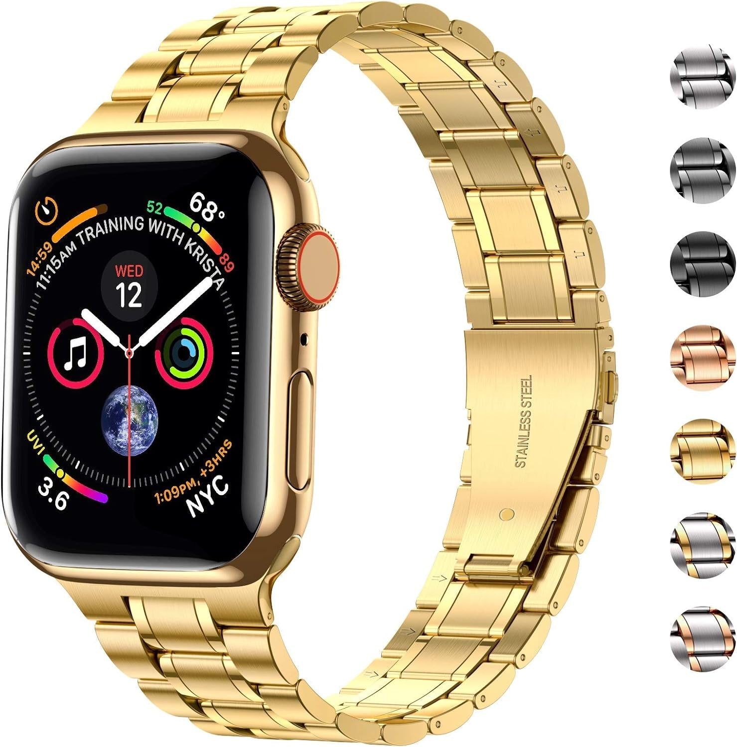 Stylish Gold Band & Case for Apple Watch (42/44mm)