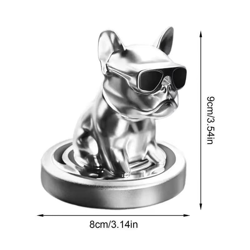Car Ornament Metal Shake Head French Bulldog Diamond Fragrance Purified Sunglass Dog Car Air Freshener Cartoon Cute Dog Gift Dec