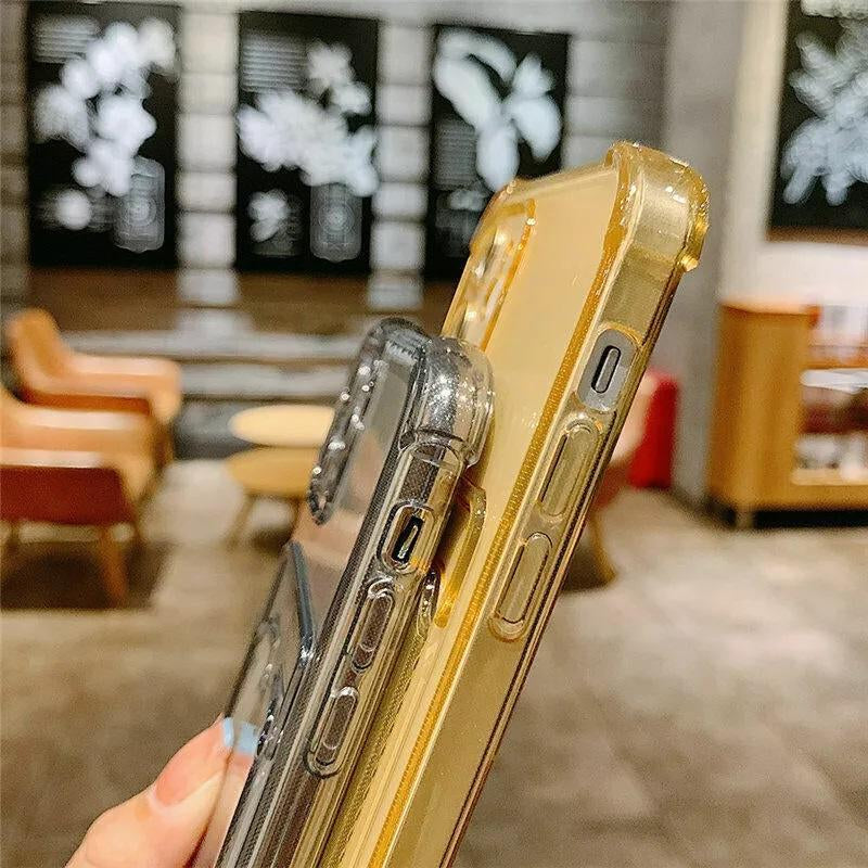 Clear Protective iPhone Case: Card Holder, Shockproof for 15/13/12/11 Pro Max
