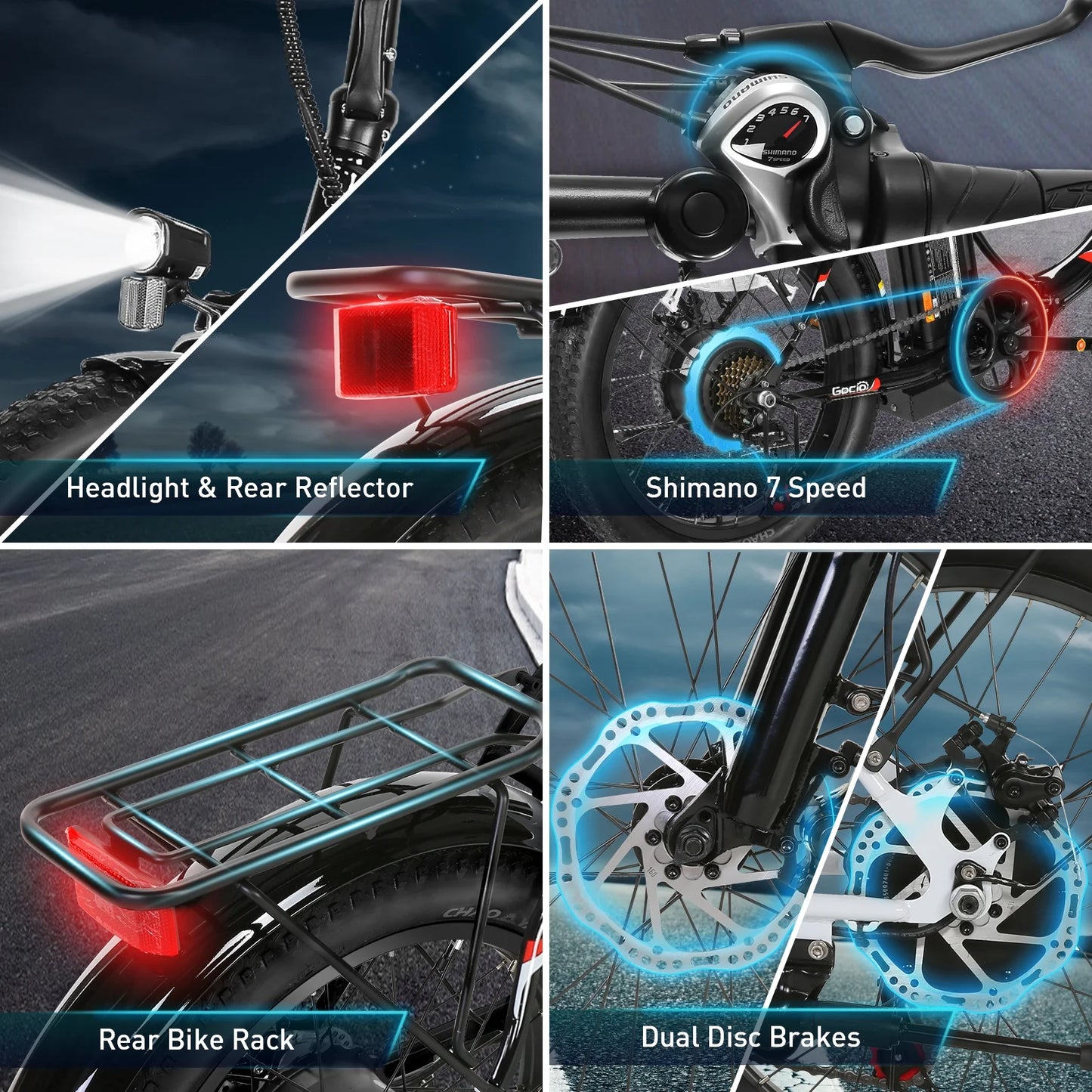 500W Fat Tire Electric Bike: 48V 10.4Ah, 20" Foldable
