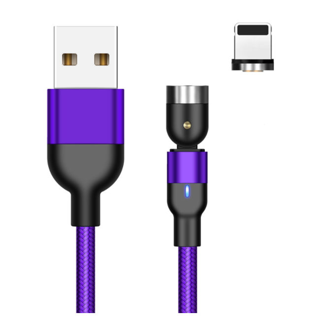 Cable de carga USB magnético giratorio de 360° - Cargador compatible con varios dispositivos