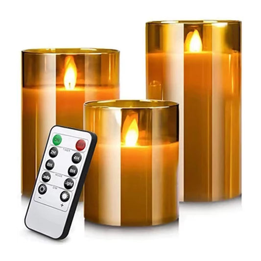 LED Acrylic Candle Set with Remote & Timer