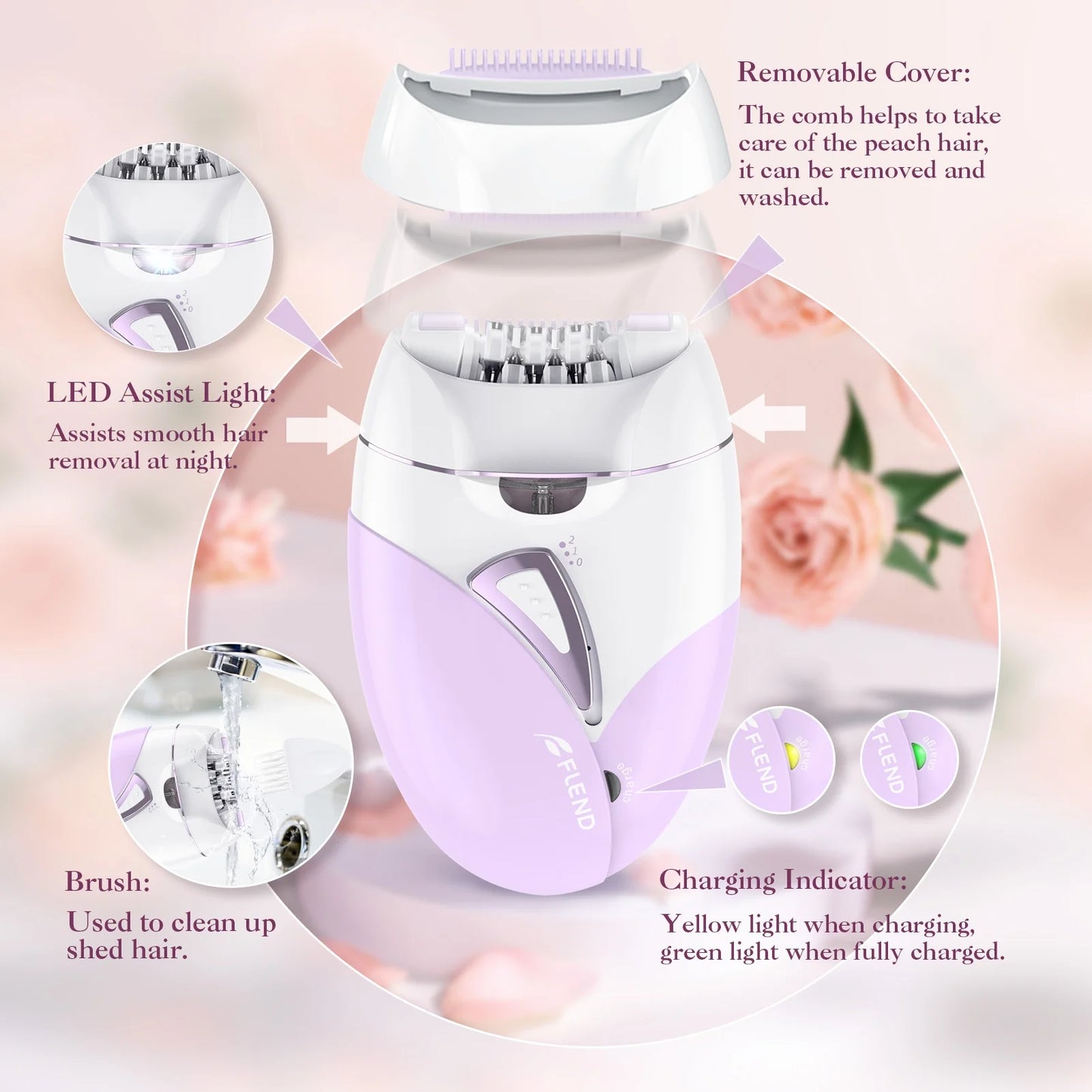 Hair Epilator Removal for Women, USB Rechargeable Hair Remover Electric Tweezers, Cordless Epilator for Women Face Hair Remover with Light,Hair Rmoval with Portable and Compact Design