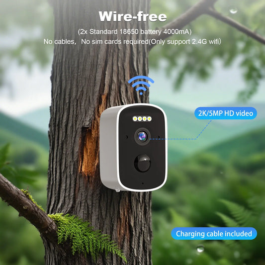 Wireless Security Camera, 3Mp,Night Vision,Two-Way Audio,Support 2.4G Wifi