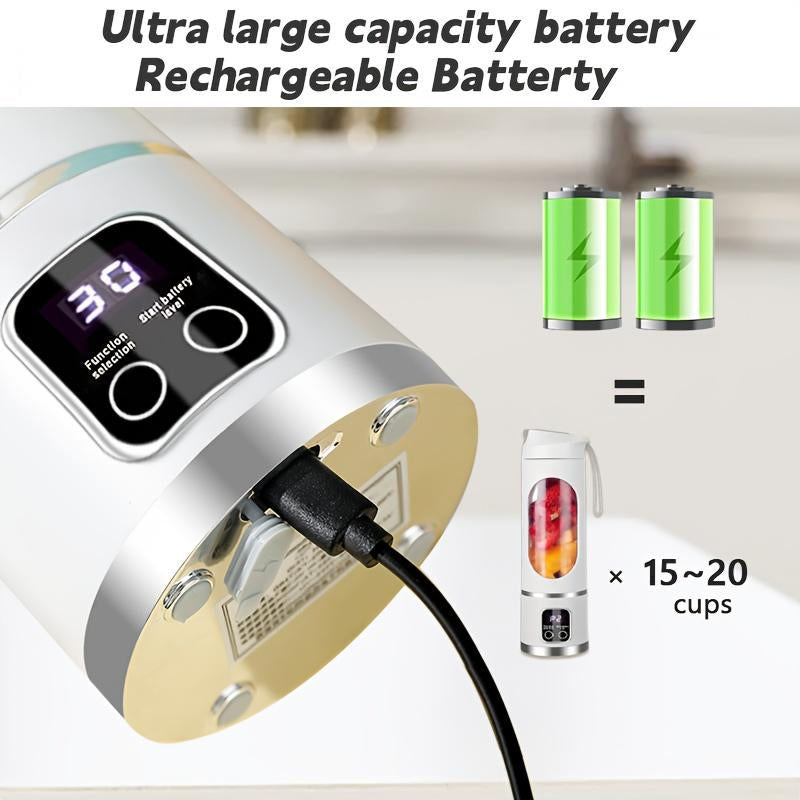 Portable Blender for Smoothie Liquid Diet, Ice Shake Blender, Compact Juicer Blender, USB Rechargeable Juicer Machine, Household Kitchen Appliances
