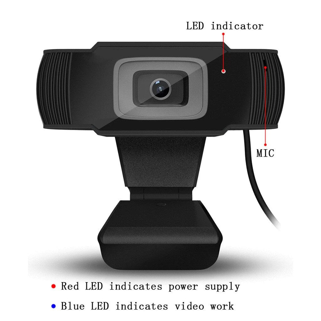 720P HD Webcam with Mic Rotatable PC Desktop Web Camera Cam Mini Computer Webcamera Cam Video Recording Work in Stock