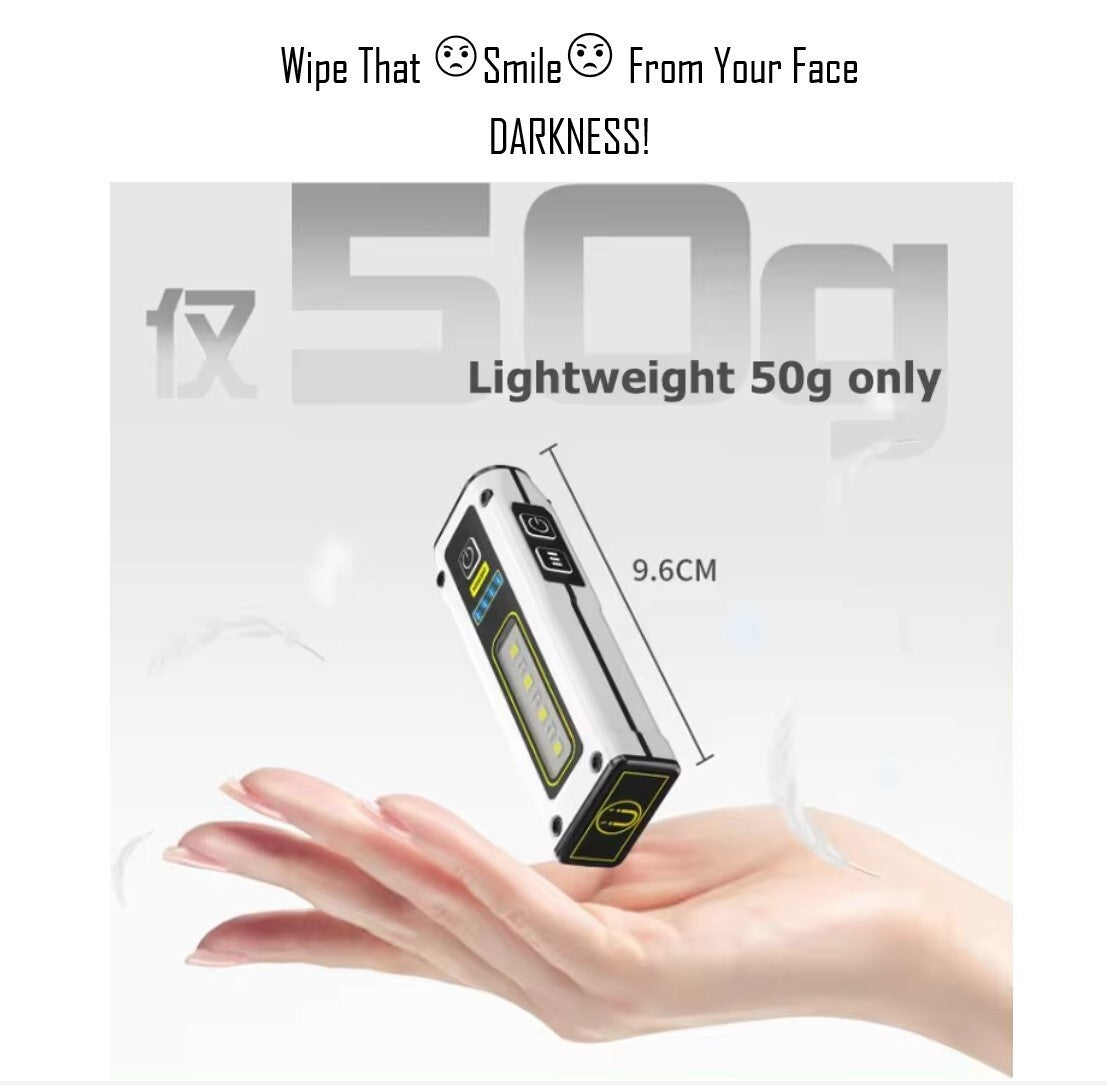 POCKET EDC MINI (LED) FLASHLIGHT FLOOD LIGHT/STROBE - 7 MODES & MAGNETIC BASE