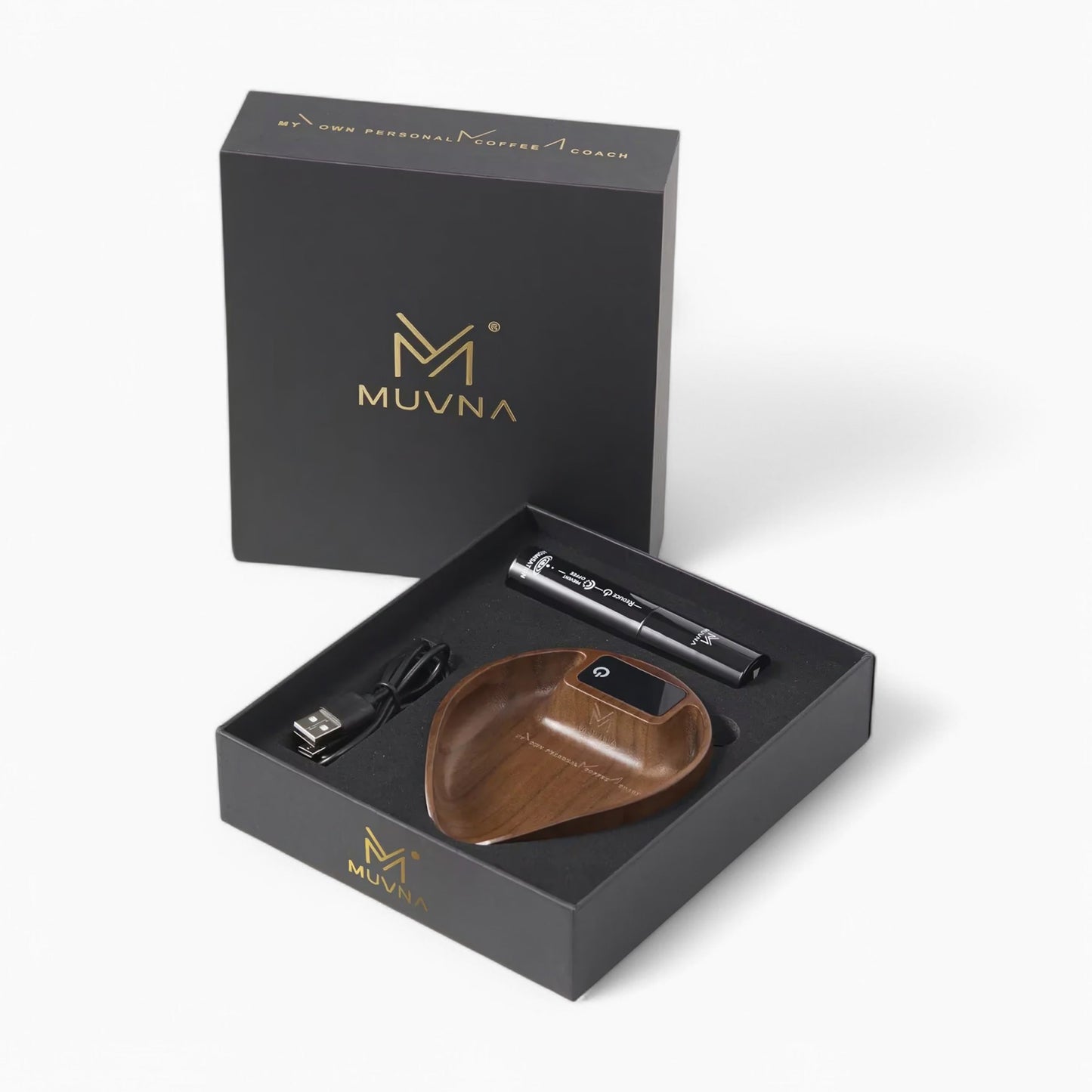 Electronic Walnut Coffee Scale - Precision Weighing with Leaf Design