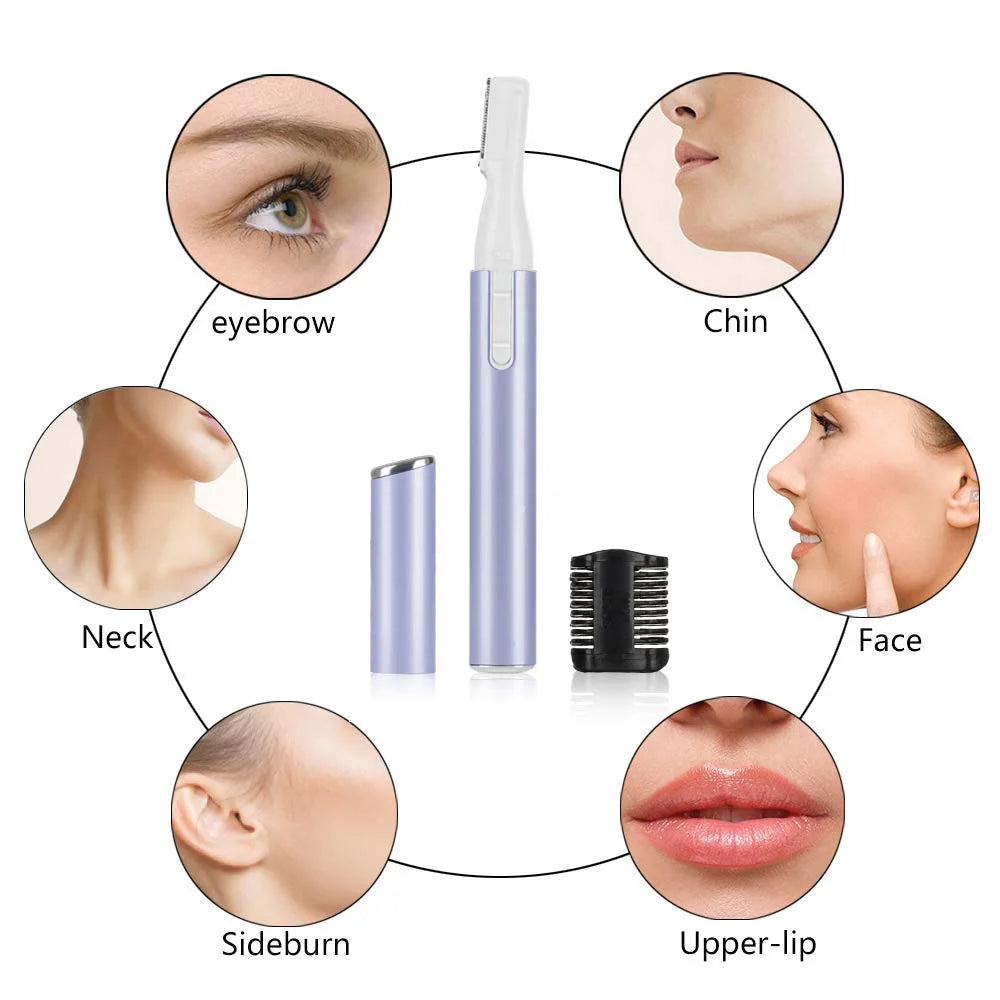 Eyebrow Hair Trimmer Women Electric Hair Remover Eyebrow Shaper Pen Portable Facial Hair Razor for Facial Hair Removal & Eyebrows