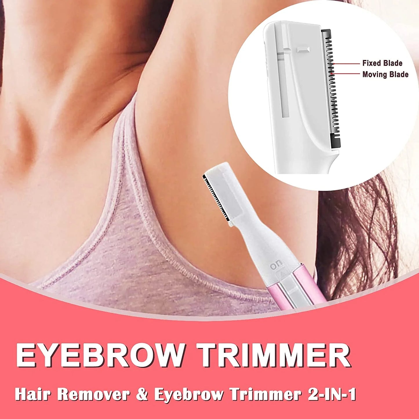 Eyebrow Hair Trimmer, Women Electric Hair Remover Eyebrow Shaper Portable Facial Hair Razor, Gift for Women