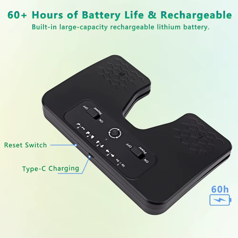 Wireless Foot Pedal Double Switch Music Page Turner for Ios Android Windows Tablets Smartphones Rechargeable Anti-Skid