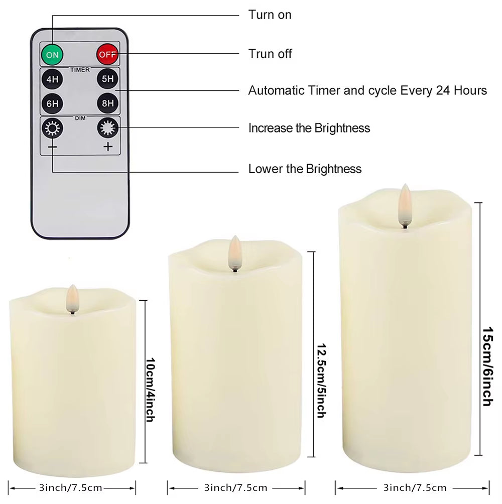 LED Acrylic Candle Set with Remote & Timer
